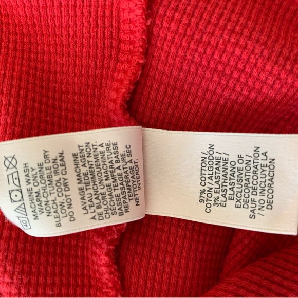 Victoria’s Secret Red Cotton Pajama Top: Crewneck, Long Sleeves Large - Picture 7 of 7